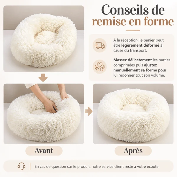 Coussin pour chat en fourrure douce chaude à poils longs - Thermora™