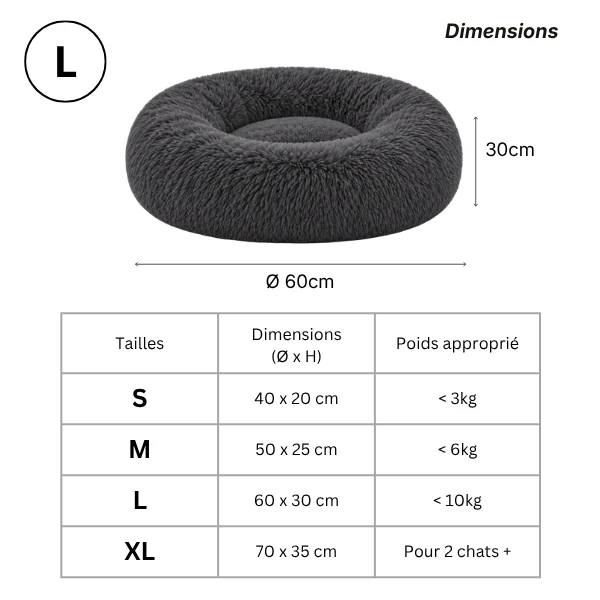 Coussin pour chat en fourrure douce chaude à poils longs - Thermora™
