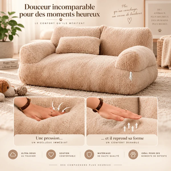 Panier canapé pour chat design peluche douce confortable - SofaSeat™