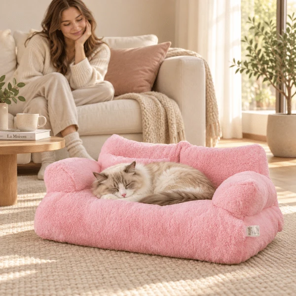 Panier canapé pour chat design peluche douce confortable - SofaSeat™