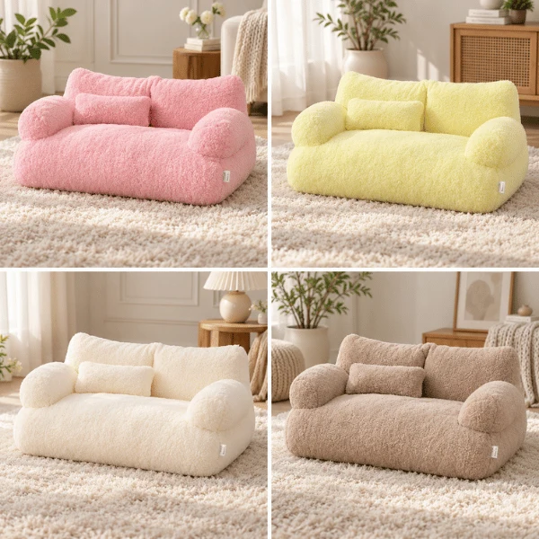 Panier canapé pour chat design peluche douce confortable - SofaSeat™