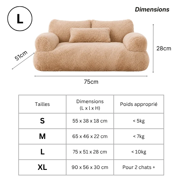Panier canapé pour chat design peluche douce confortable - SofaSeat™