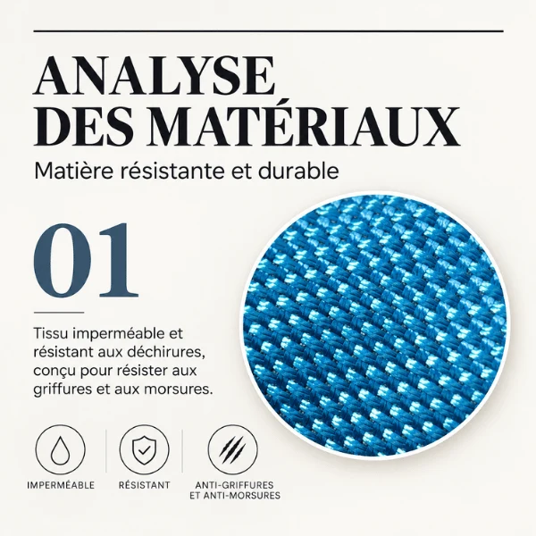 Panier chat en nylon imperméable et coussin réversible - OrsenProtect™