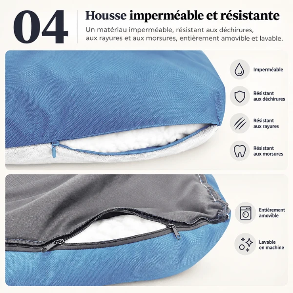 Panier chat en nylon imperméable et coussin réversible - OrsenProtect™