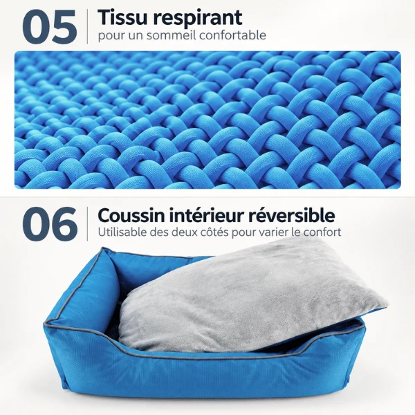 Panier chat en nylon imperméable et coussin réversible - OrsenProtect™