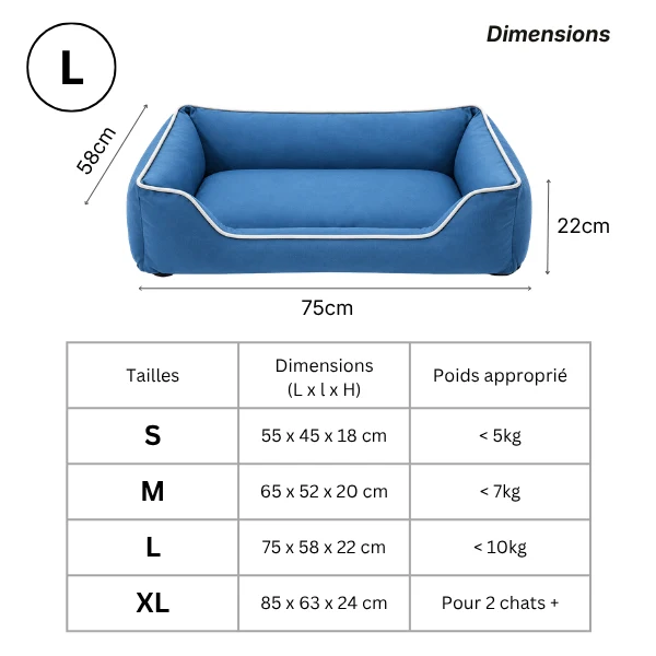 Panier chat en nylon imperméable et coussin réversible - OrsenProtect™