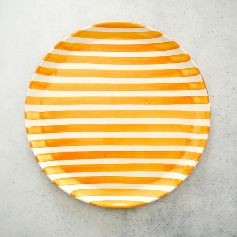 Plat à rayures vives, jaune, Ø 41 cm