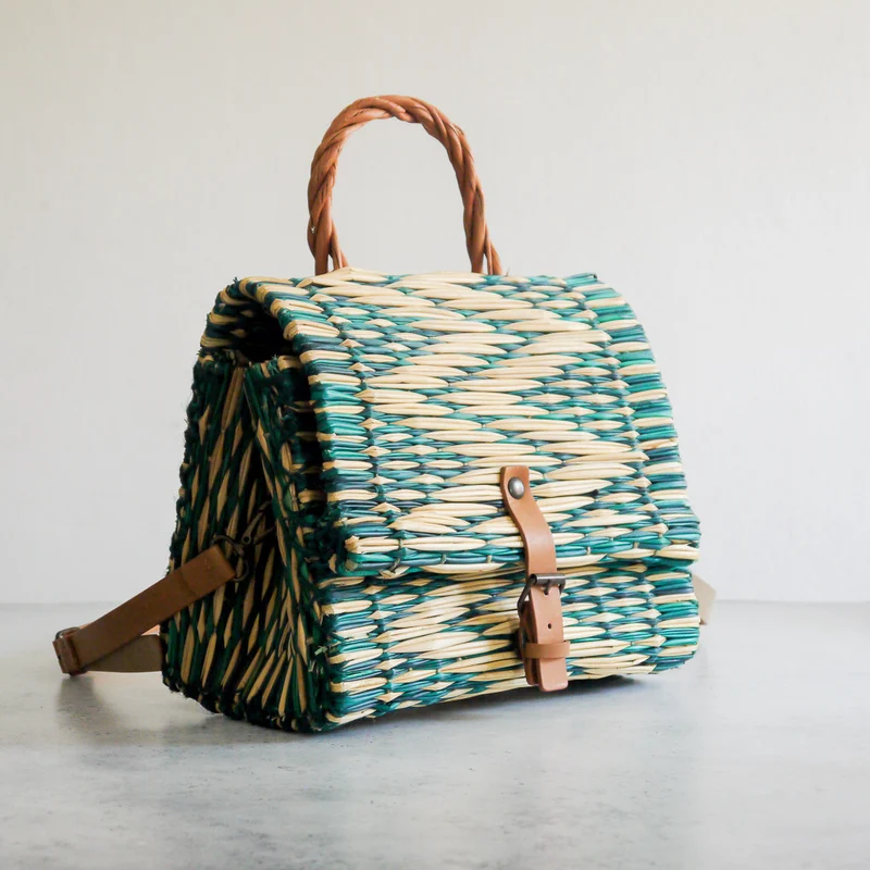 Panier traditionnel portugais avec sangle - Petit vert