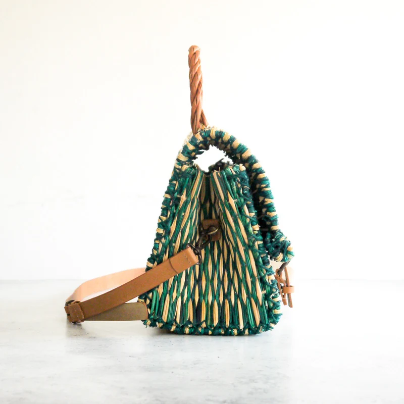 Panier traditionnel portugais avec sangle - Petit vert
