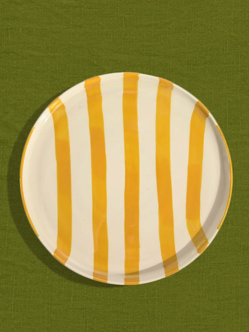 Grande assiette | Jaune Linhas