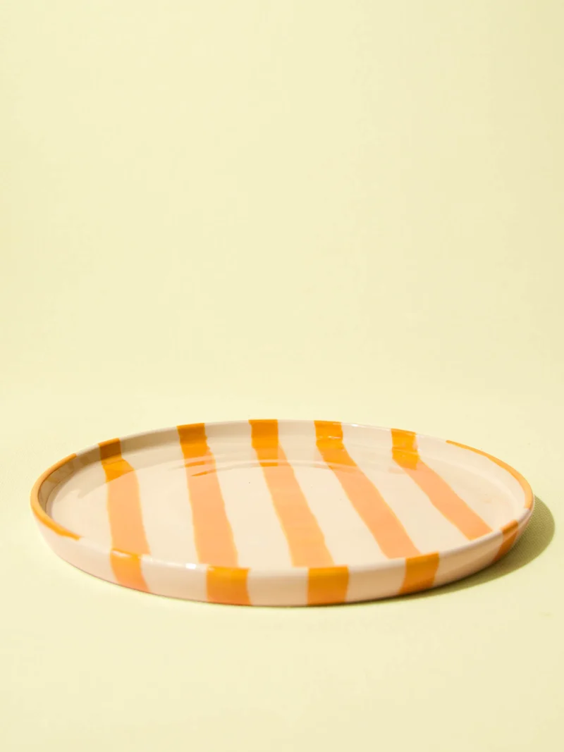 Grande assiette | Jaune Linhas