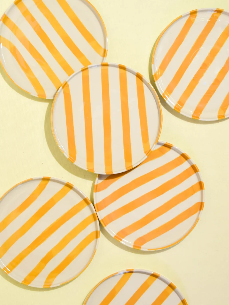 Grande assiette | Jaune Linhas
