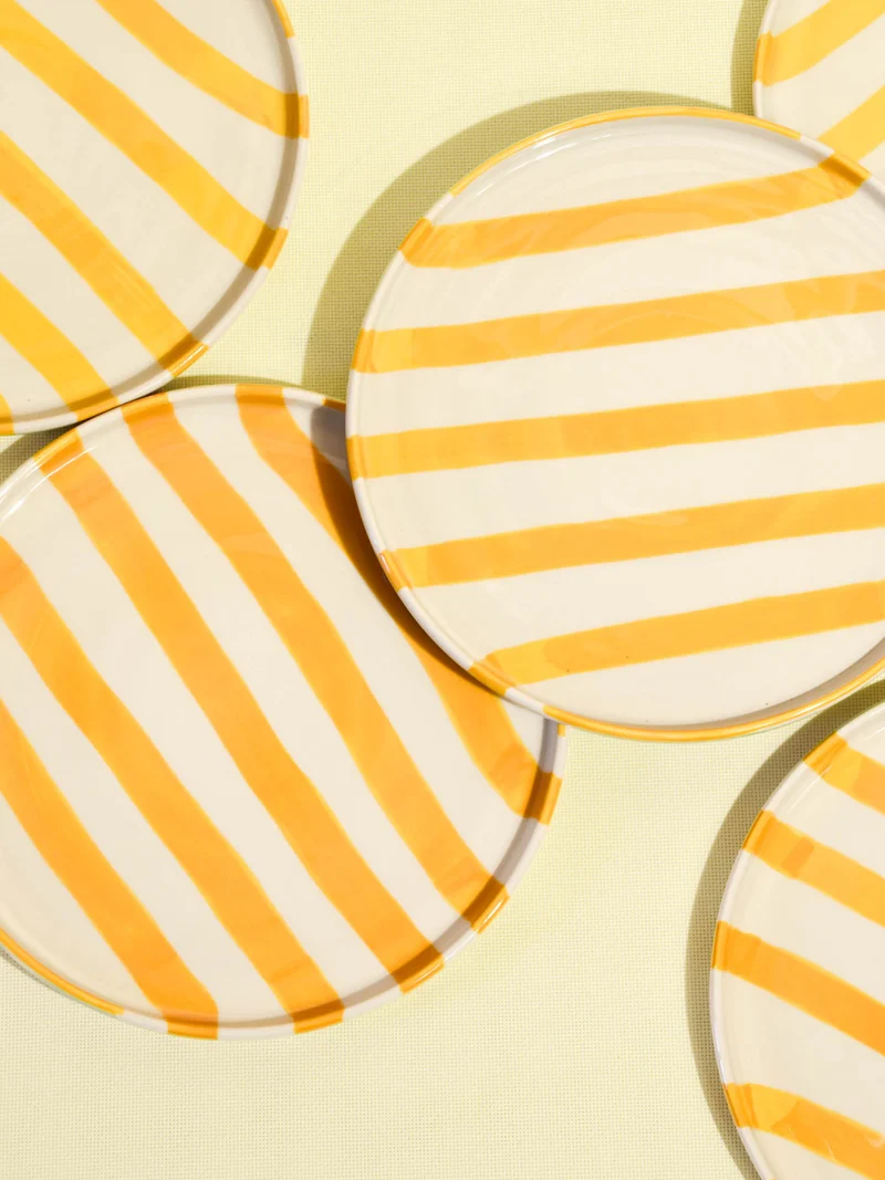 Grande assiette | Jaune Linhas