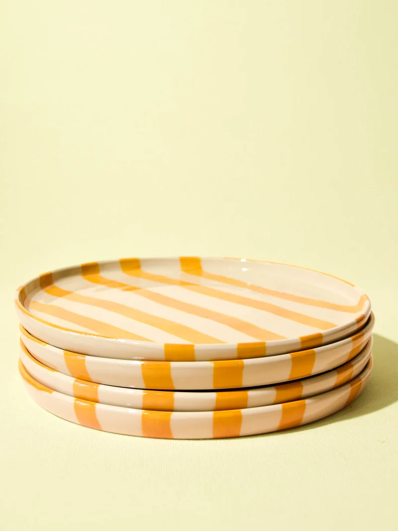 Grande assiette | Jaune Linhas