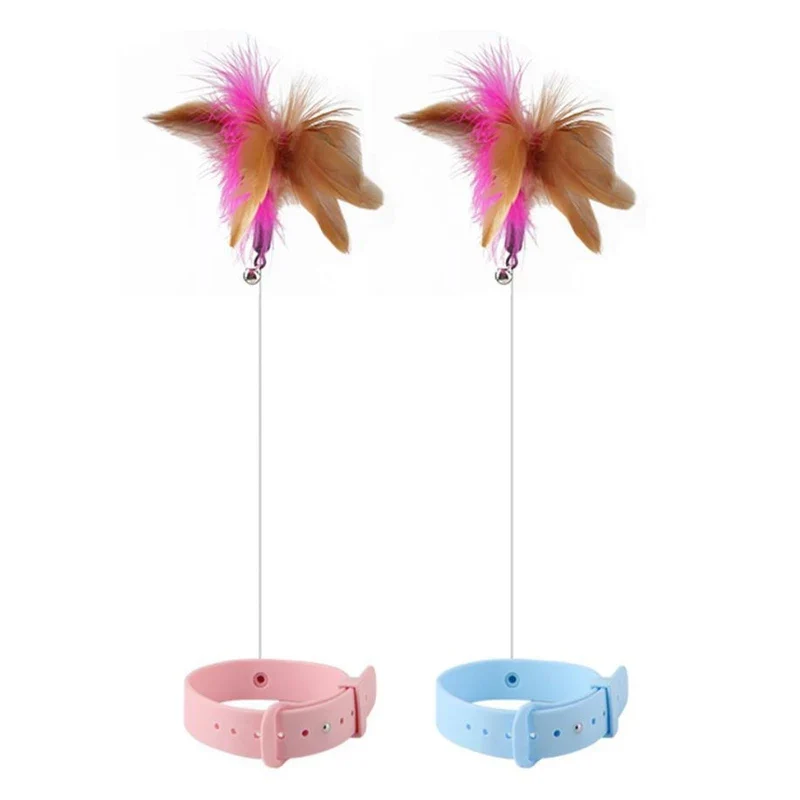 Jouets Interactifs pour Chats - Baguette Amusante avec Plume et Clochette