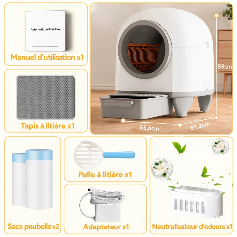 Litière autonettoyante pour chat oreilles de chat – Devoko