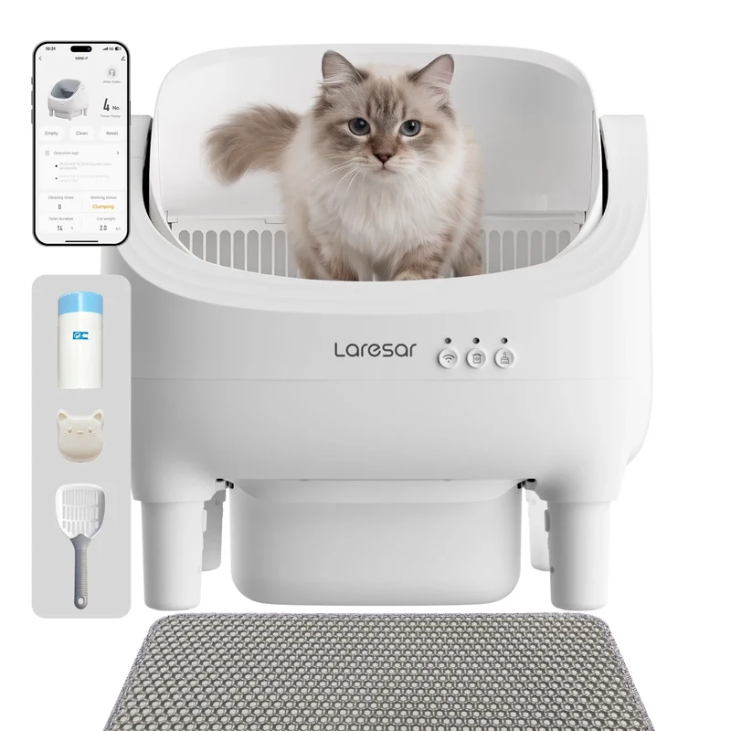 Litière autonettoyante pour chat avec application – Laresar