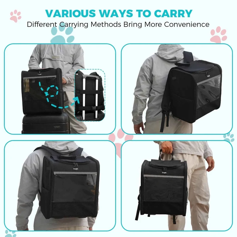 Sac à dos de transport XL pour chat – respirant et pliable, jusqu'à 10 kg