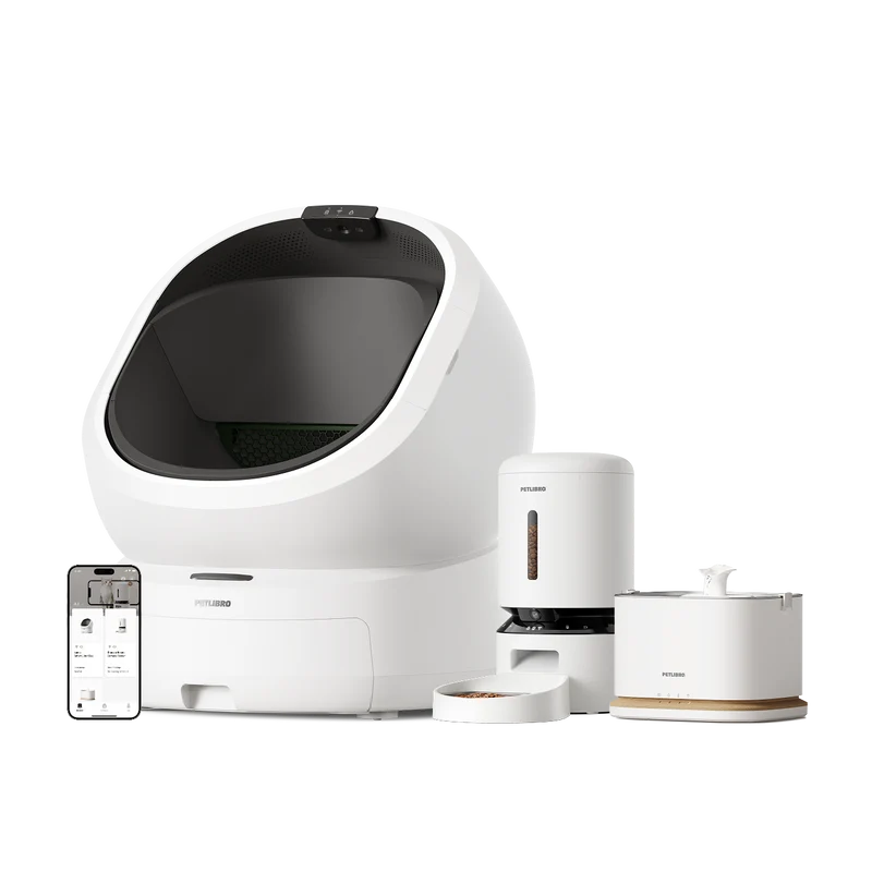 Luma Bac à litière intelligent & Distributeur intelligent avec caméra de surveillance Granary & Fontaine à eau intelligente Dockstream 2