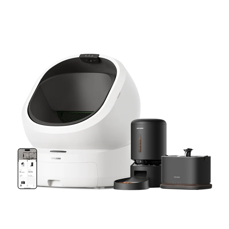 Luma Bac à litière intelligent & Distributeur intelligent avec caméra de surveillance Granary & Fontaine à eau intelligente Dockstream 2