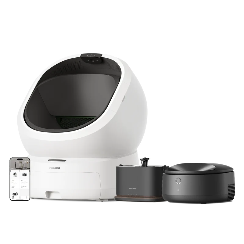 Luma Bac à litière intelligent & Distributeur intelligent de nourriture humide Polar & Fontaine à eau intelligente Dockstream 2