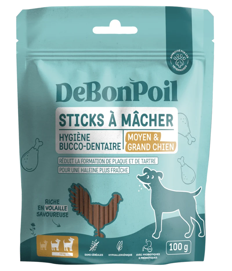 Sticks dentaires chien à la volaille DeBonPoil 🦷