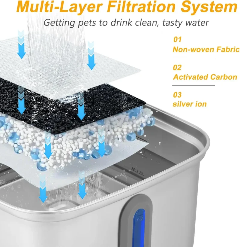 Fontaine d'eau automatique en acier inoxydable pour chat