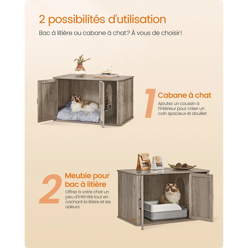 Meuble Caché pour Chat Élégant