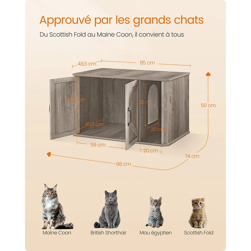 Meuble Caché pour Chat Élégant
