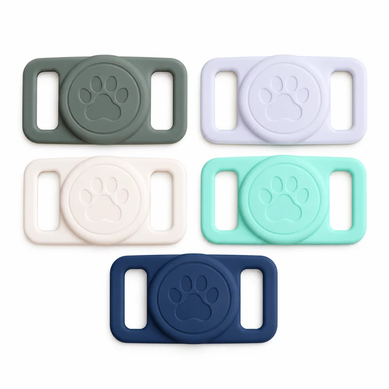 Support AirTag en silicone pour collier de chien de 25 mm