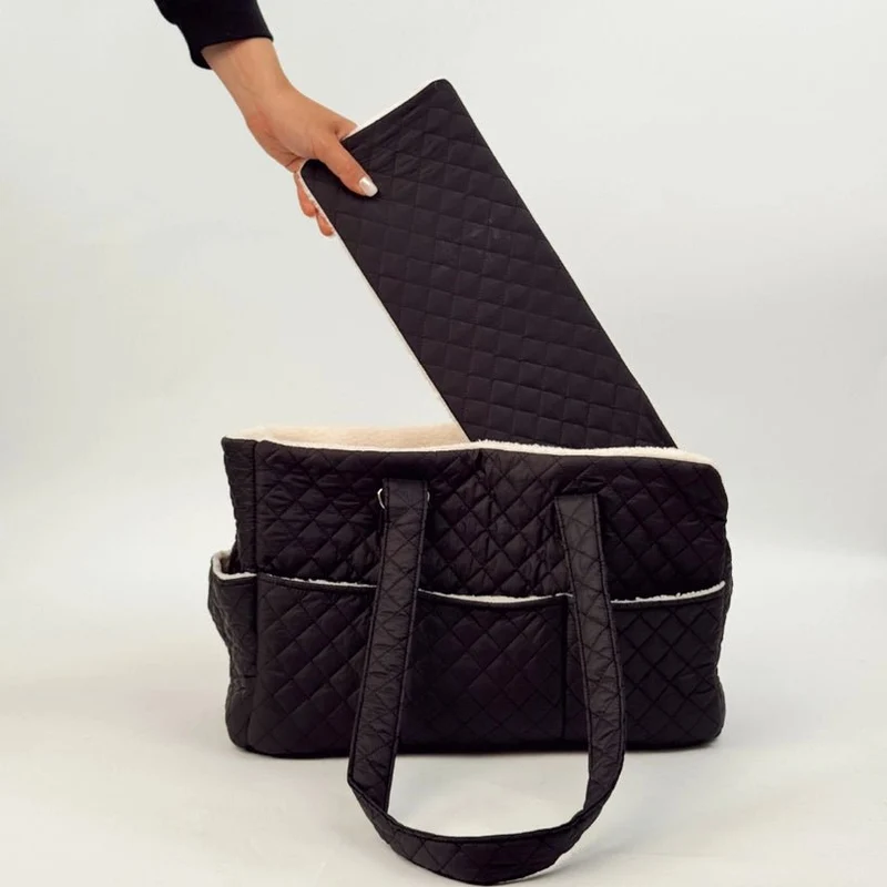 Sac de transport pour chien noir matelassé CocoPup London 🐾