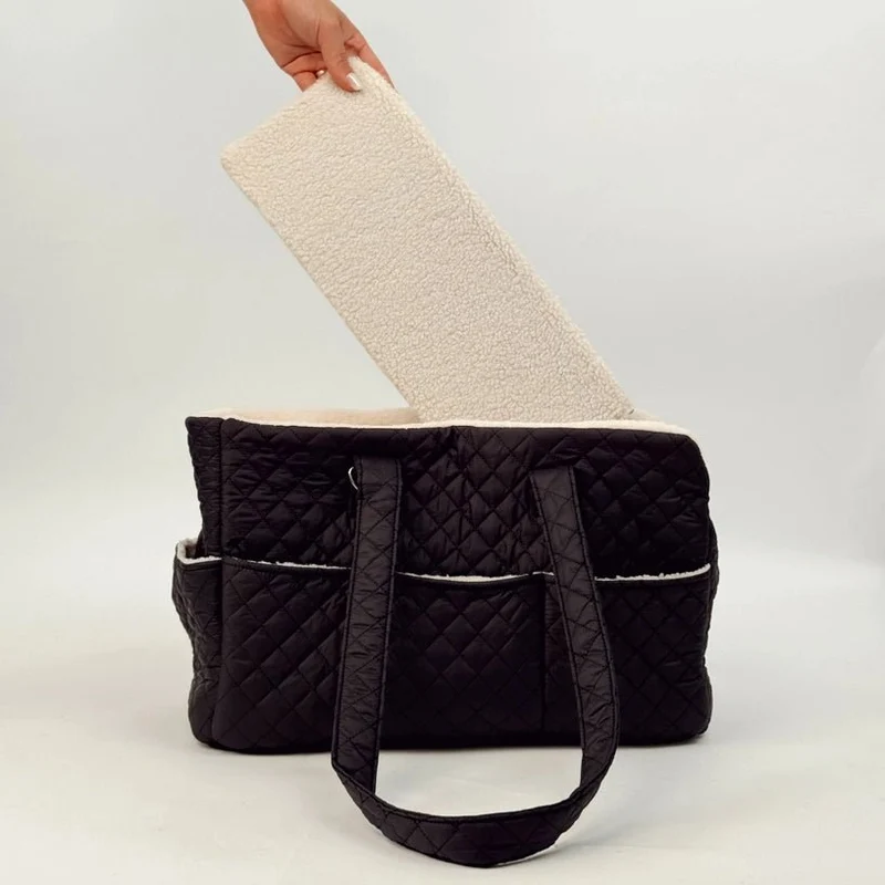Sac de transport pour chien noir matelassé CocoPup London 🐾
