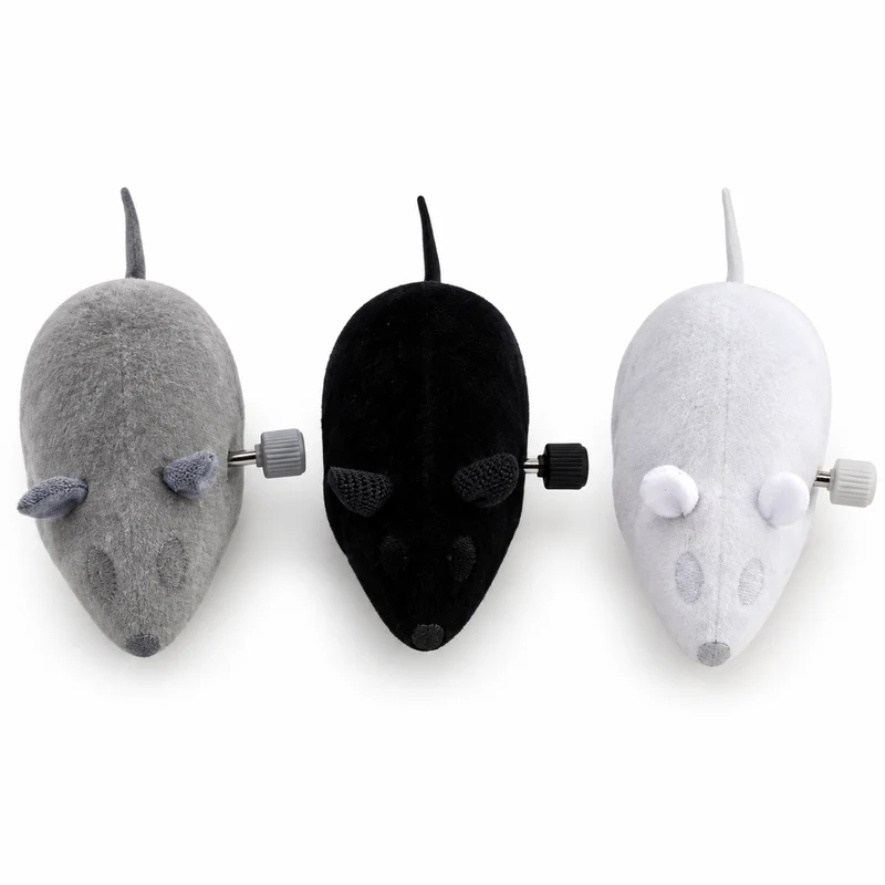 Jouet souris mécanique à remonter pour chat
