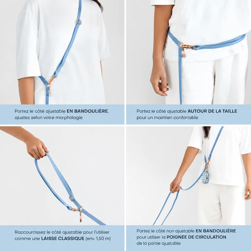 Laisse multipositions imperméable pour chien Marron Chaï – Sunny Tails