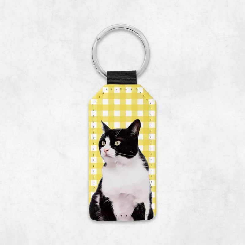 Porte-clés en similicuir personnalisé animaux – Flower Power