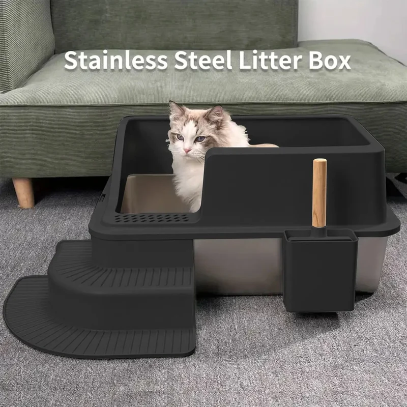 Bac à Litière Inox Pour Chat