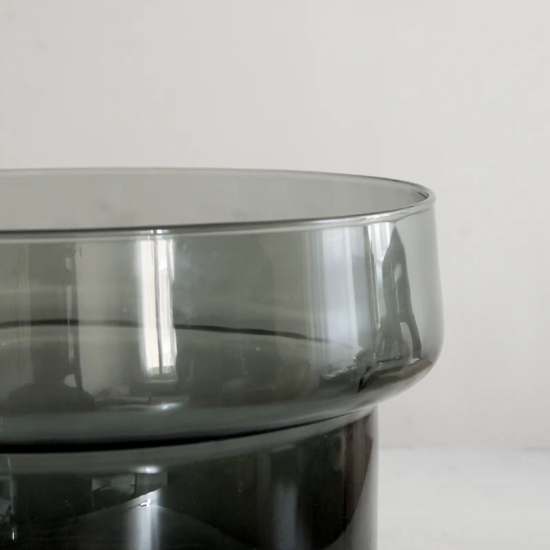 Coupe à fruits XL en verre gris