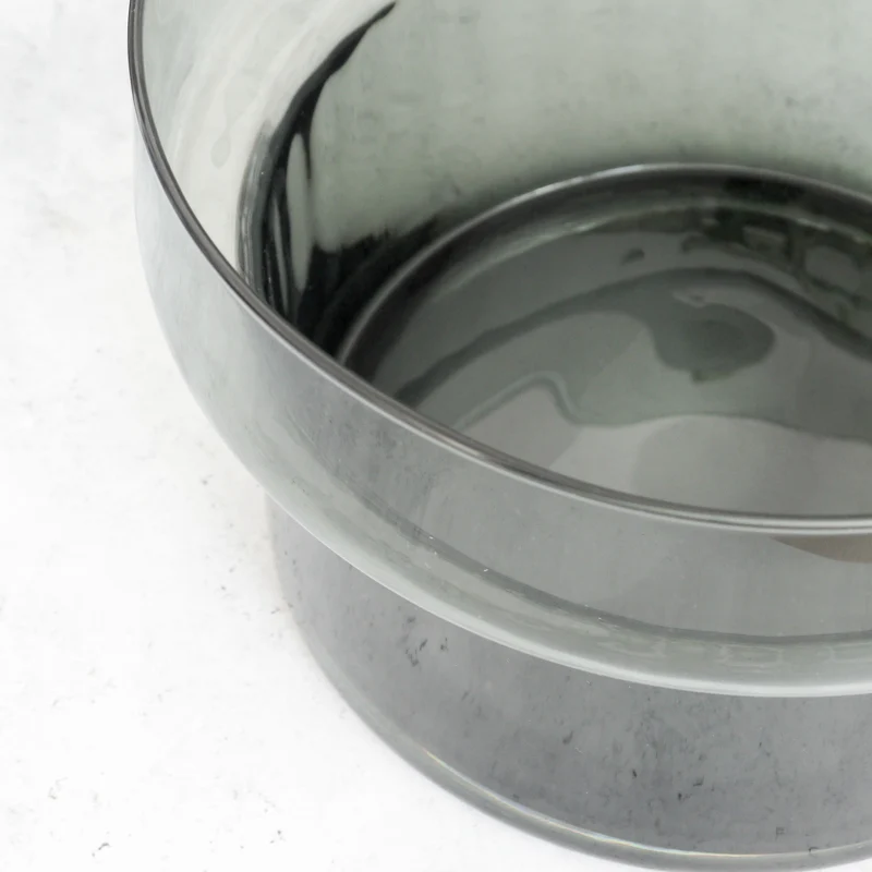 Coupe à fruits XL en verre gris