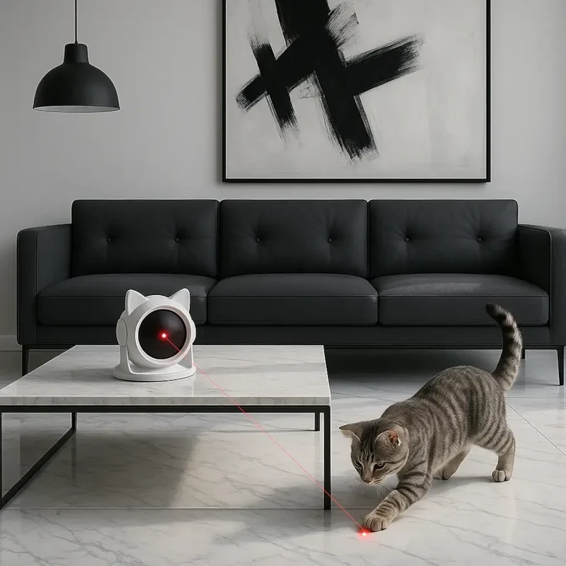 Jouet Laser Automatique pour Chat – 3 Modes Personnalisables & Rotation 360°