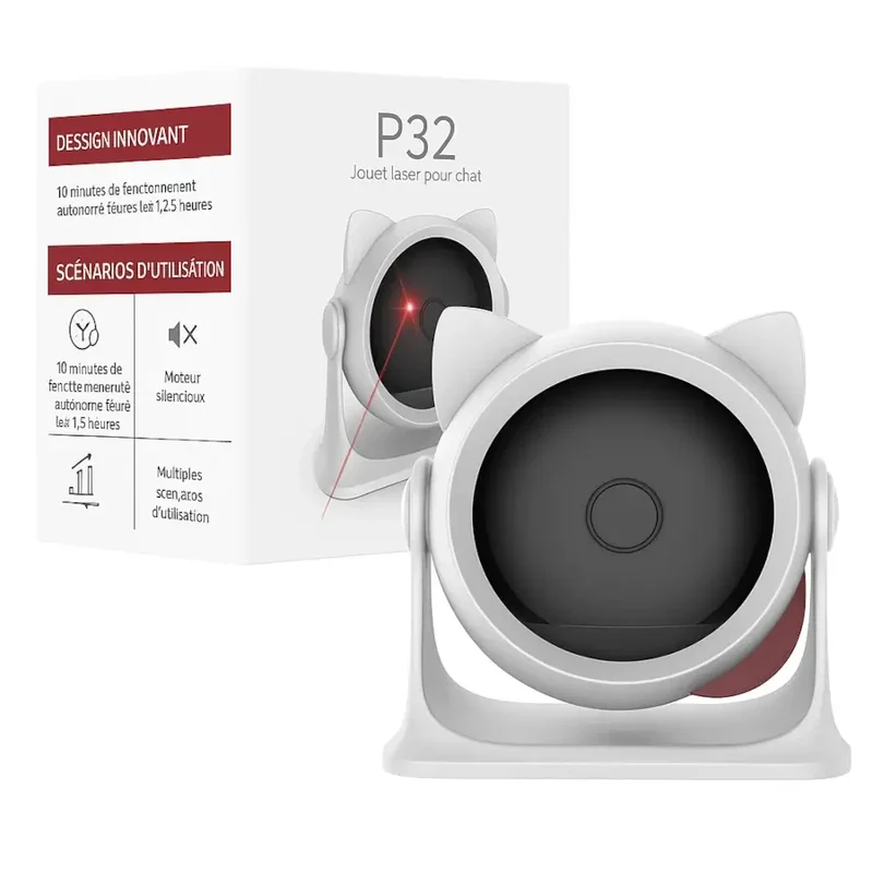 Jouet Laser Automatique pour Chat – 3 Modes Personnalisables & Rotation 360°