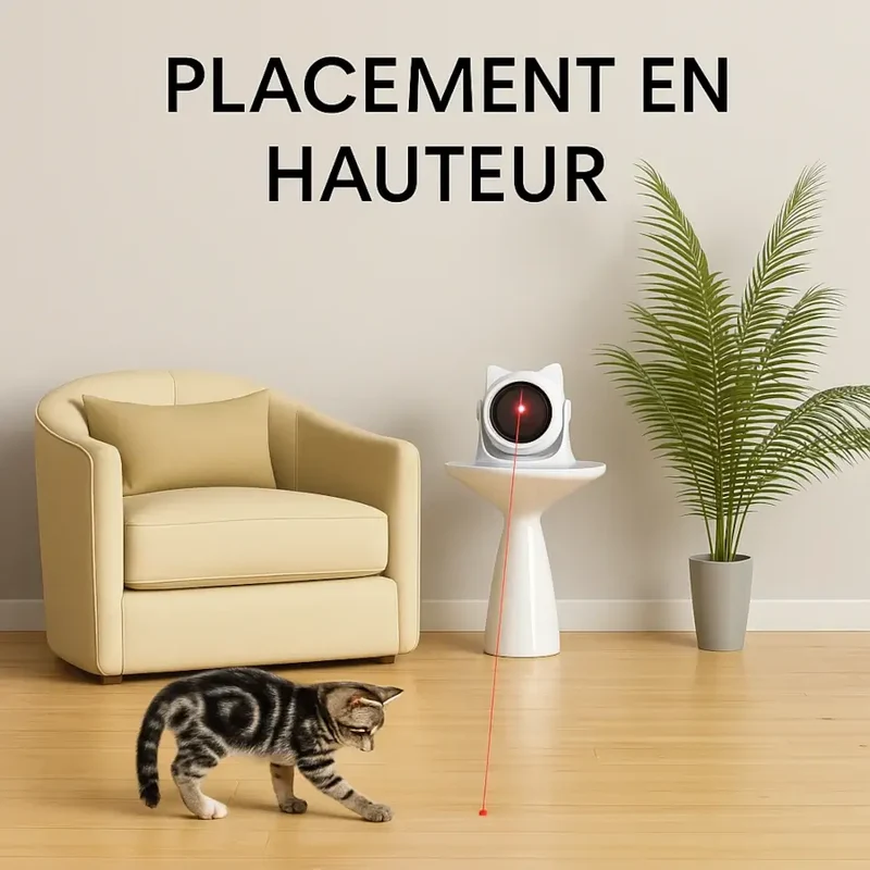 Jouet Laser Automatique pour Chat – 3 Modes Personnalisables & Rotation 360°