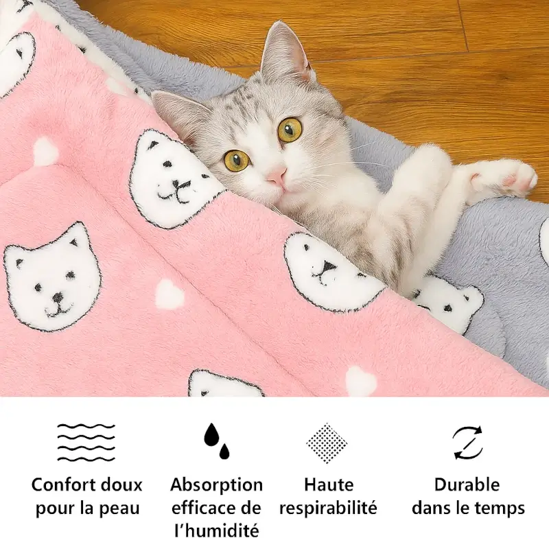 Tapis douillet pour chat – Confort absolu et style mignon