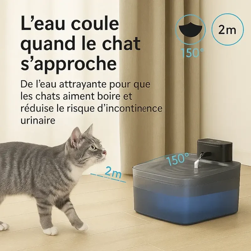 La Fontaine Intelligente AquaZen™ - Sans Fil & Détecteur de Mouvement