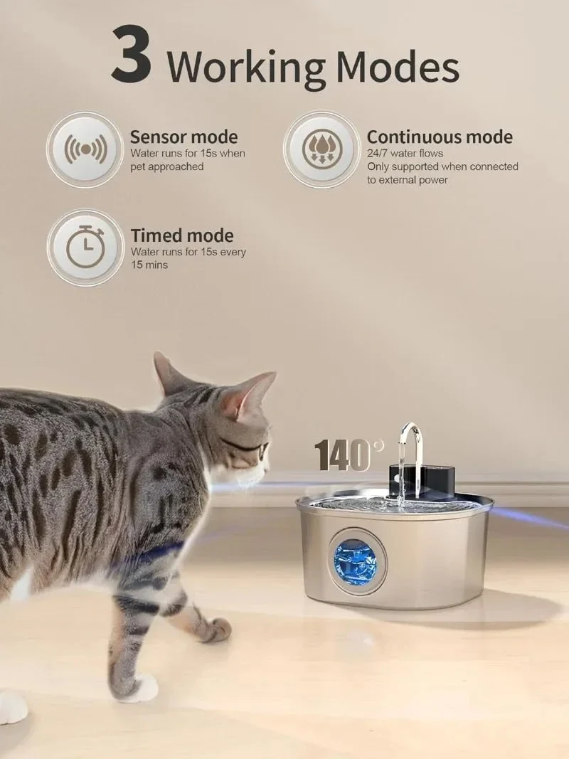 Fontaine à Eau Sans Fil pour Chat
