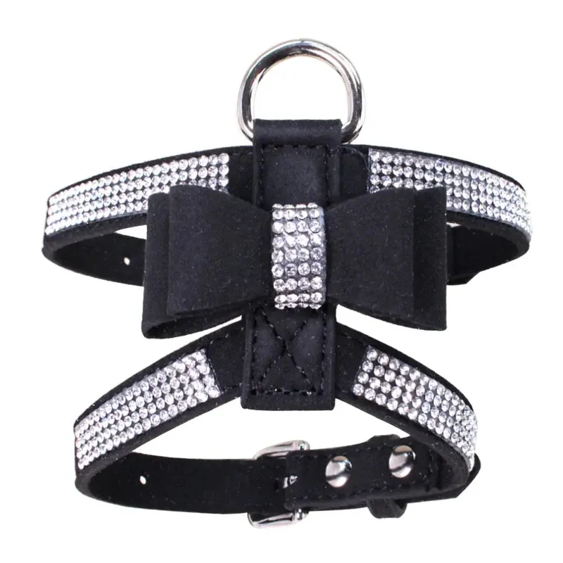 Harnais en cuir pailleté pour petit chien
