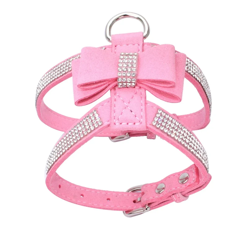 Harnais en cuir pailleté pour petit chien