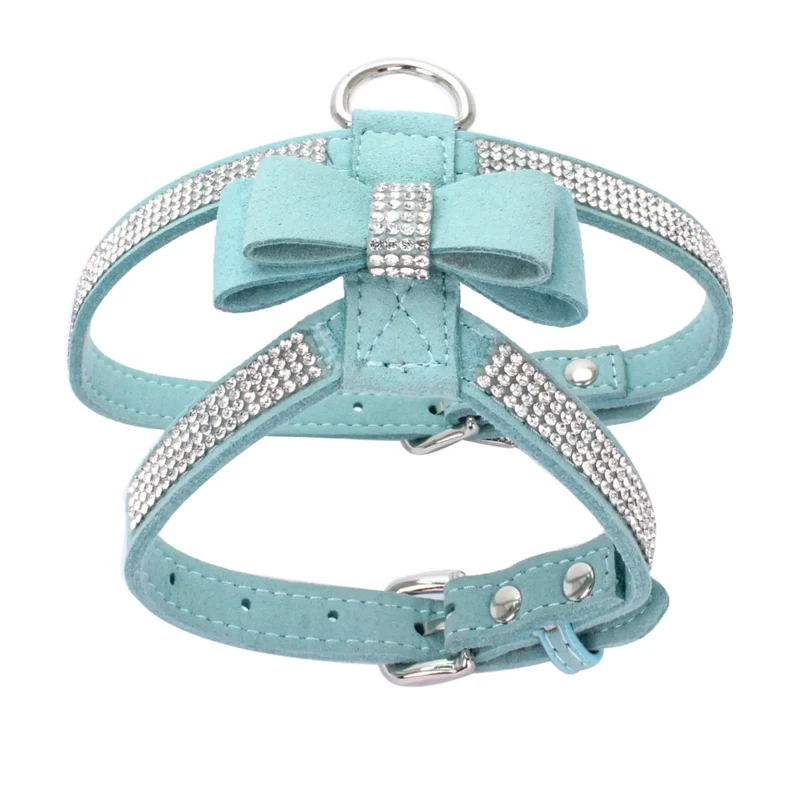 Harnais en cuir pailleté pour petit chien