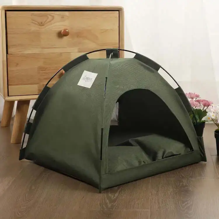 Tente confort détente de luxe pour chat - Verte