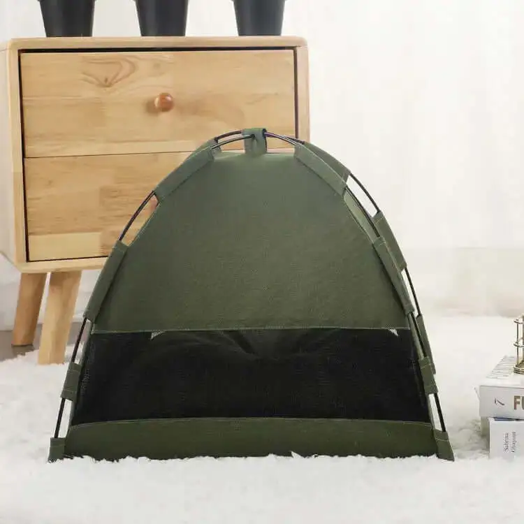 Tente confort détente de luxe pour chat - Verte