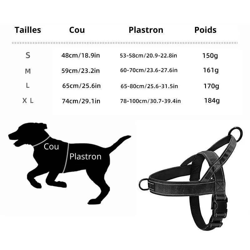 Harnais anti-traction pour gros chien en Y